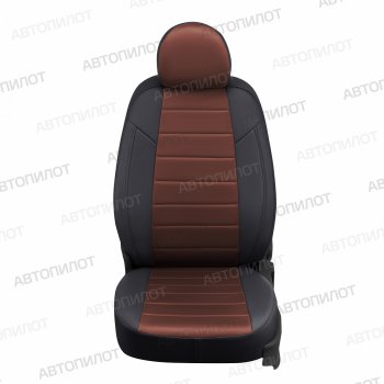 14 249 р. Чехлы сидений (экокожа/алькантара) Автопилот  Geely Atlas Pro  NL3 (2019-2024) (черный/шоколад)  с доставкой в г. Санкт‑Петербург. Увеличить фотографию 2