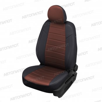 14 249 р. Чехлы сидений (экокожа/алькантара) Автопилот  Geely Atlas Pro  NL3 (2019-2024) (черный/шоколад)  с доставкой в г. Санкт‑Петербург. Увеличить фотографию 1