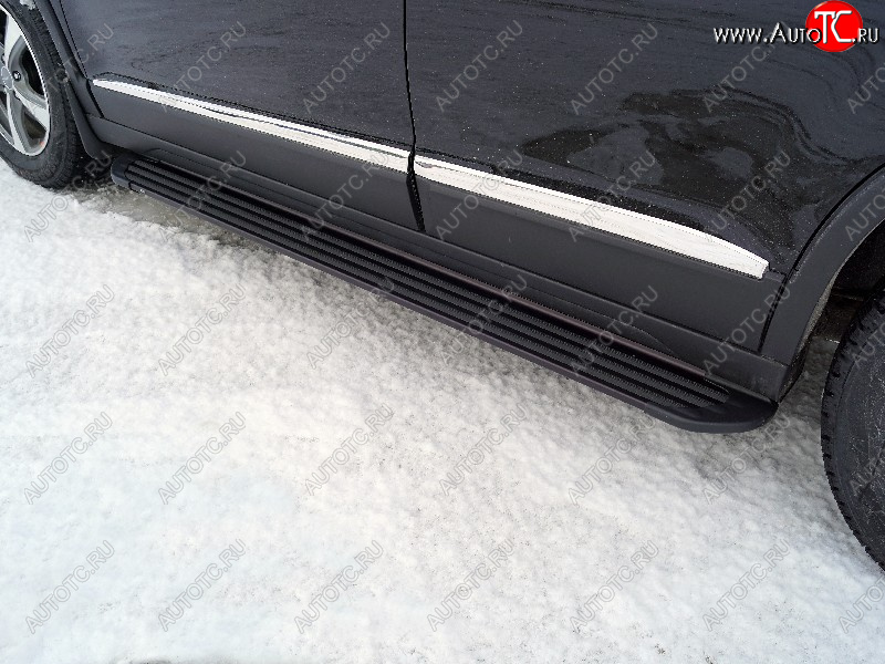 21 349 р. Пороги алюминиевые, ТСС Тюнинг  Haval M6 (2021-2024) (Slim Line Black)  с доставкой в г. Санкт‑Петербург