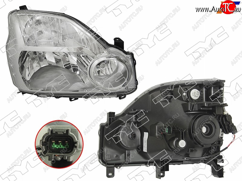 18 849 р. Фара правая (с электрокорректором, Евросвет) TYC  Nissan X-trail  2 T31 (2007-2011) дорестайлинг  с доставкой в г. Санкт‑Петербург