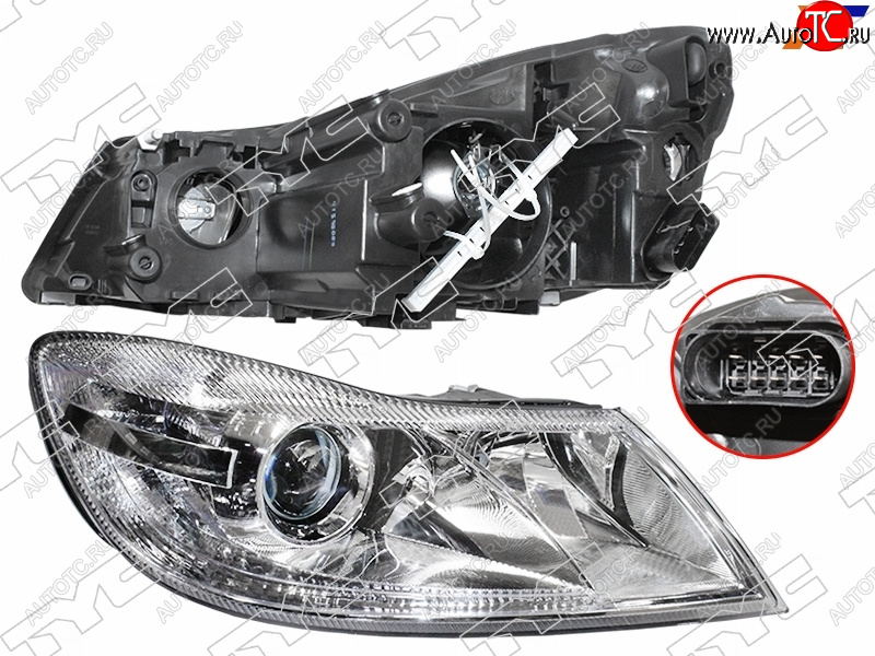 18 799 р. Фара правая (с электрокорректором) TYC Skoda Octavia A5 рестайлинг универсал (2008-2013)  с доставкой в г. Санкт‑Петербург