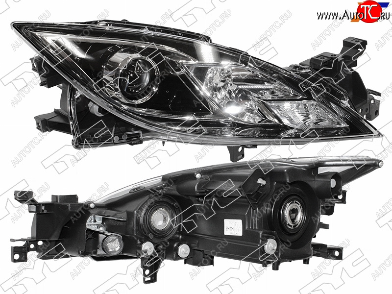 15 699 р. Фара правая (черная, под электрокорректор, Евросвет) TYC  Mazda 6  GH (2007-2010) дорестайлинг лифтбэк, дорестайлинг седан, дорестайлинг универсал  с доставкой в г. Санкт‑Петербург