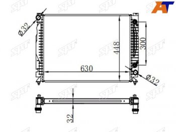 8 549 р. Радиатор охлаждающей жидкости SAT Audi A6 C5 дорестайлинг, седан (1997-2001)  с доставкой в г. Санкт‑Петербург. Увеличить фотографию 1