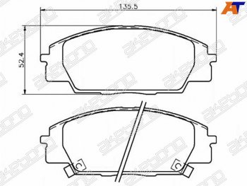 2 699 р. Колодки тормозные перед FL-FR SAT Honda Civic FN купе дорестайлинг (2005-2008)  с доставкой в г. Санкт‑Петербург. Увеличить фотографию 1