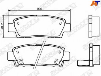 2 499 р. Колодки тормозные зад LH-RH SAT  Toyota Chaser, Cresta (X100), Crown (S130,  XS10,  S150,  S170,  S180,  S200,  S220), Mark 2 (X100,  Qualis,  X110,  Blit)  с доставкой в г. Санкт‑Петербург. Увеличить фотографию 1