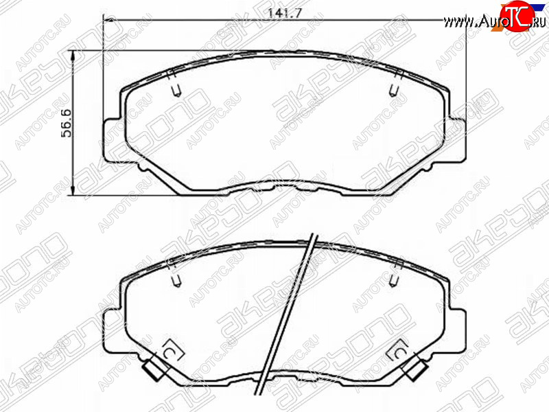 1 849 р. Колодки тормозные перед FL-FR SAT Honda Accord CL седан дорестайлинг (2002-2005)  с доставкой в г. Санкт‑Петербург