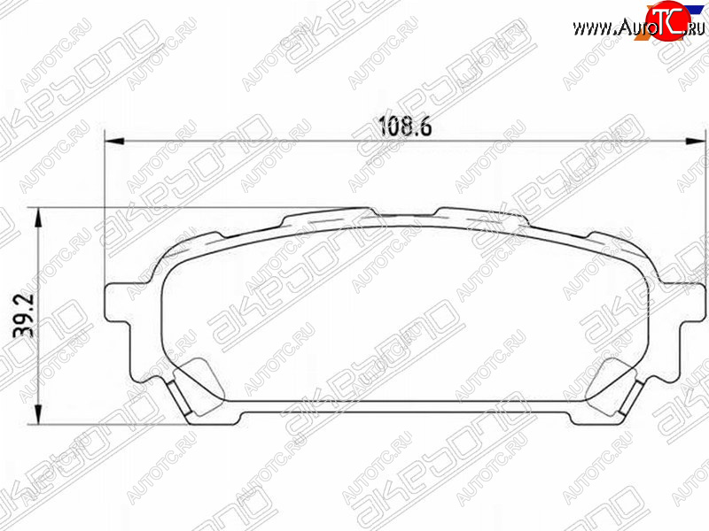 1 849 р. Колодки тормозные зад RH-LH SAT Subaru Impreza GD седан дорестайлинг (2000-2002)  с доставкой в г. Санкт‑Петербург