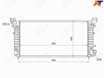 18 299 р. Радиатор охлаждающей жидкости SAT Cadillac Escalade GMTK2 джип 5 дв. короткая база (2015-2020)  с доставкой в г. Санкт‑Петербург. Увеличить фотографию 1