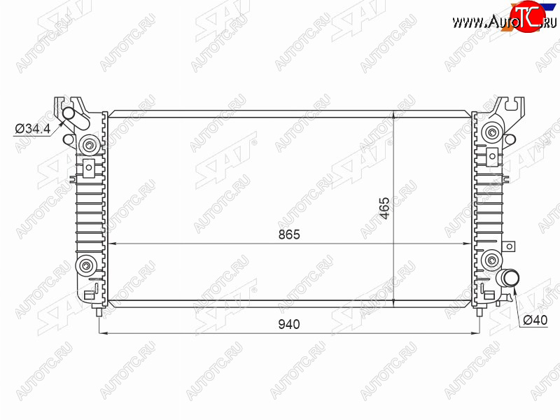 18 299 р. Радиатор охлаждающей жидкости SAT Cadillac Escalade GMTK2 джип 5 дв. короткая база (2015-2020)  с доставкой в г. Санкт‑Петербург