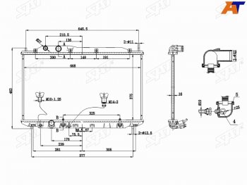Радиатор SAT Honda (Хонда) Civic (Цивик) ( FN,  FD,  FK,FN) (2005-2012) FN, FD, FK,FN купе дорестайлинг, седан дорестайлинг, хэтчбэк 5 дв. дорестайлинг, купе рестайлинг, седан рестайлинг, хэтчбэк 5 дв. рестайлинг