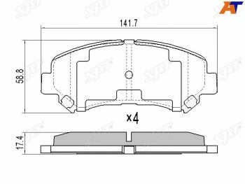 1 559 р. Колодки тормозные перед FR-FL SAT  Nissan Qashqai  1 - X-trail  2 T31  с доставкой в г. Санкт‑Петербург. Увеличить фотографию 1