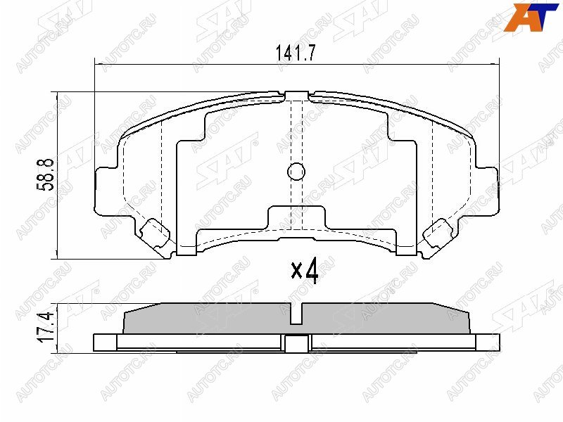 1 559 р. Колодки тормозные перед FR-FL SAT  Nissan Qashqai  1 - X-trail  2 T31  с доставкой в г. Санкт‑Петербург