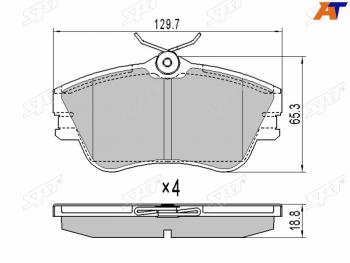 1 429 р. Колодки тормозные перед FL-FR SAT  Volkswagen Multivan  T5 - Transporter  T4  с доставкой в г. Санкт‑Петербург. Увеличить фотографию 1