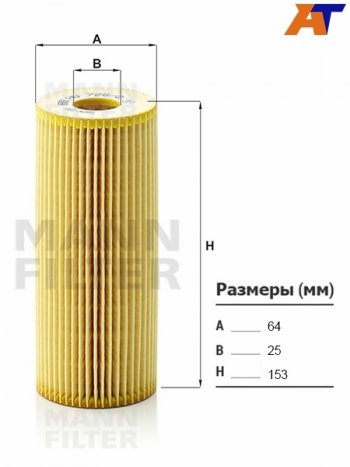 Фильтр масляный картридж дв 1.92.0 TDI MANN Volkswagen Crafter 1 (2006-2017)