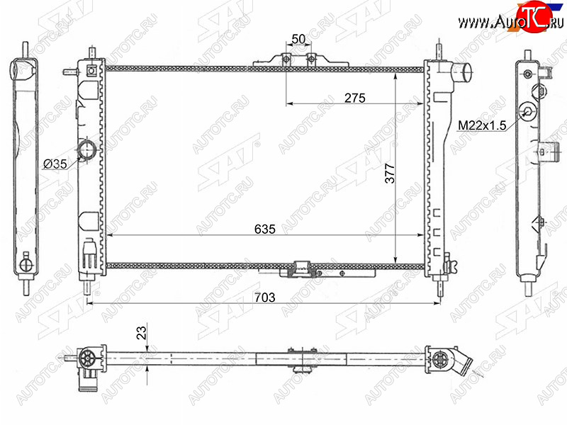 2 899 р. Радиатор охлаждающей жидкости SAT  Daewoo Nexia ( дорестайлинг,  рестайлинг) (1995-2015)  с доставкой в г. Санкт‑Петербург