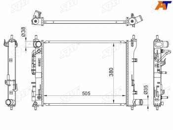 4 499 р. Радиатор охлаждающей жидкости SAT Hyundai Accent седан ТагАЗ (2001-2012)  с доставкой в г. Санкт‑Петербург. Увеличить фотографию 1