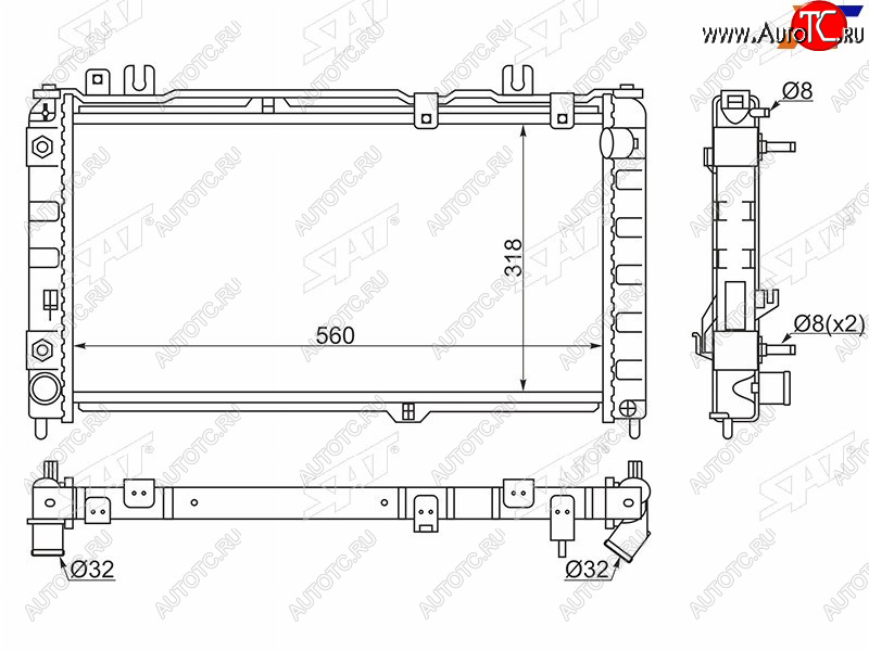 3 879 р. Радиатор SAT Datsun mi-DO хэтчбэк (2014-2021)  с доставкой в г. Санкт‑Петербург