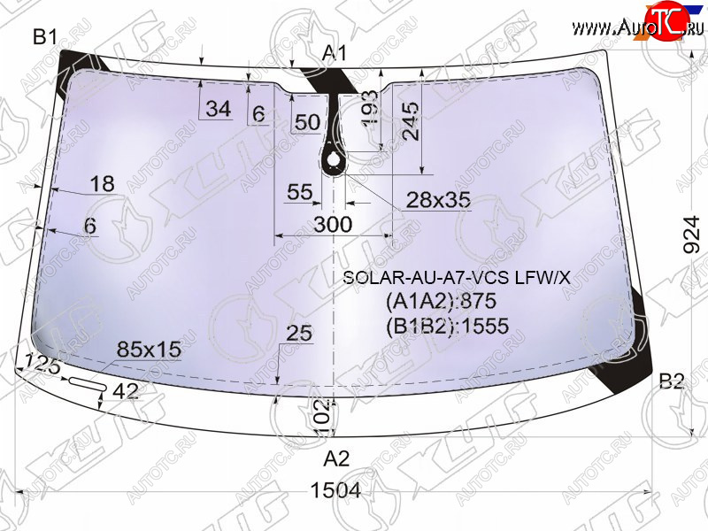 22 199 р. Стекло лобовое (Атермальное Датчик дождя Молдинг) XYG  Audi A7  4G (2010-2014) лифтбэк дорестайлинг  с доставкой в г. Санкт‑Петербург