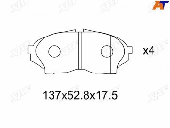 1 299 р. Колодки тормозные передние FR-FL SAT  Toyota Chaser - Cresta  X100  с доставкой в г. Санкт‑Петербург. Увеличить фотографию 1