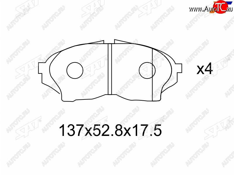 1 299 р. Колодки тормозные передние FR-FL SAT Toyota Chaser (1992-1996)  с доставкой в г. Санкт‑Петербург