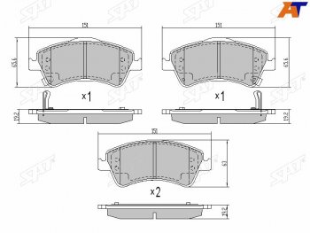 1 299 р. Колодки тормозные передние FR-FL SAT  Toyota Avensis ( T270 седан,  T270 универсал) (2008-2018) дорестайлинг, дорестайлинг, 1-ый рестайлинг, 1-ый рестайлинг, 2-ой рестайлинг, 2-ой рестайлинг  с доставкой в г. Санкт‑Петербург. Увеличить фотографию 1