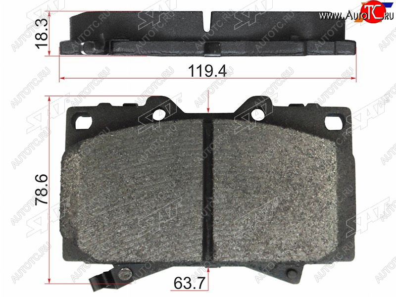 1 859 р. Колодки тормозные перед FL-FR SAT  Toyota Land Cruiser 100 дорестайлинг (1998-2002) (с керамическим наполнением)  с доставкой в г. Санкт‑Петербург