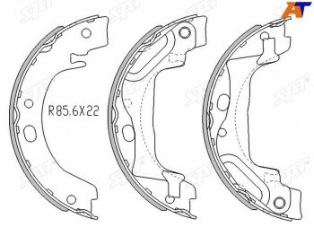 Колодки барабанные задние RH-LH SAT Toyota Corolla E120 хэтчбек рестайлинг (2004-2007)