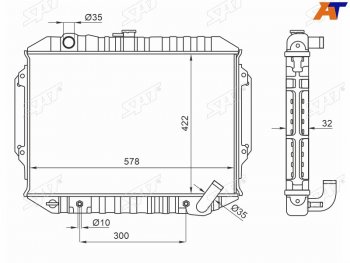 10 349 р. Радиатор охлаждающей жидкости SAT  Mitsubishi Pajero ( 2 V30/V40 5 дв.,  2 V20,  2 V30/V40,  3 V60) (1991-2003) дорестайлинг, дорестайлинг, рестайлинг, рестайлинг, дорестайлинг  с доставкой в г. Санкт‑Петербург. Увеличить фотографию 1