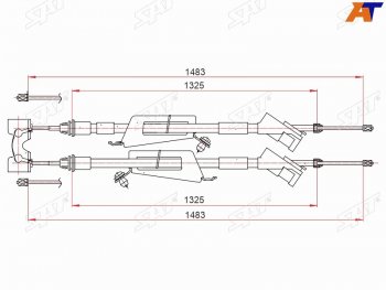 Трос ручного тормоза SAT Ford Focus 1 универсал рестайлинг (2001-2005)