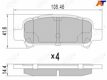 679 р. Колодки тормозные зад RH-LH SAT  Subaru Forester (SF,  SG,  SH,  SJ,  SK/S14), Impreza (GC,  GF,  GD,  GG,  GE,  GH,  GJ,  GK)  с доставкой в г. Санкт‑Петербург. Увеличить фотографию 1