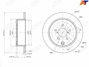 Задний тормозной диск(Ø273) SAT  Forester  SJ, Impreza  GJ, Impreza XV  GH, XV  GP/G33