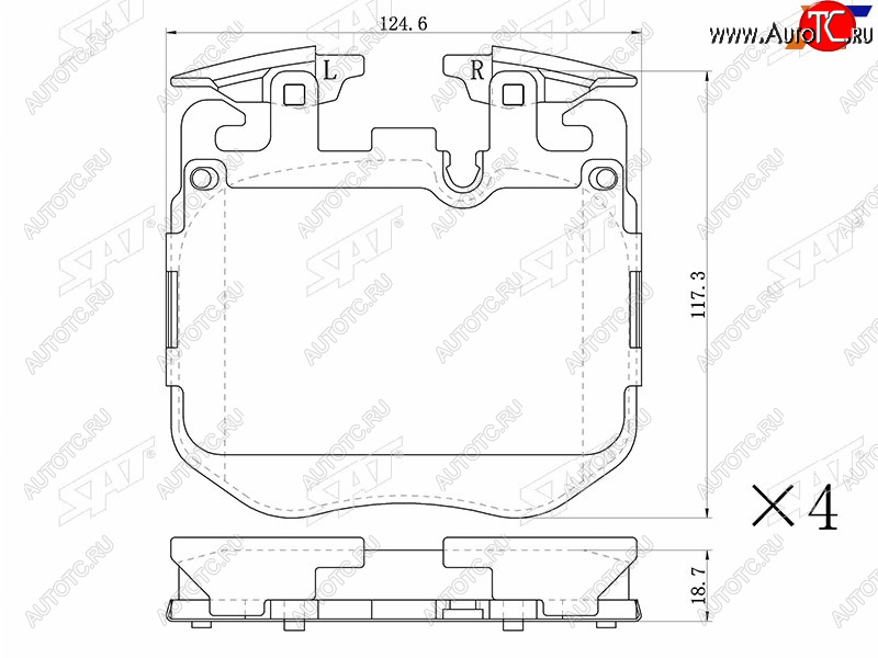 3 369 р. Колодки тормозные передние FL-FR SAT  BMW 5 серия  G30 - X3  G01  с доставкой в г. Санкт‑Петербург