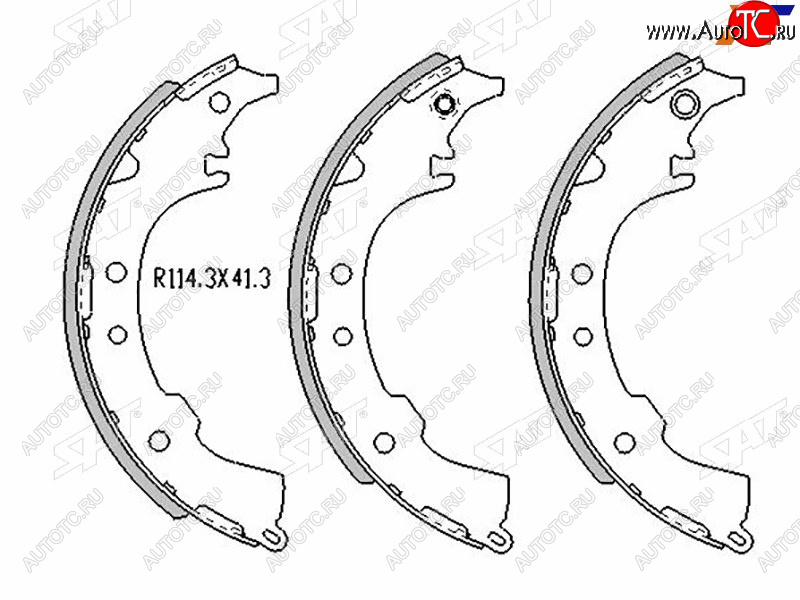 1 539 р. Колодки тормозные барабанные задние RH-LH SAT  Toyota Gaia  XM10 - Raum  с доставкой в г. Санкт‑Петербург