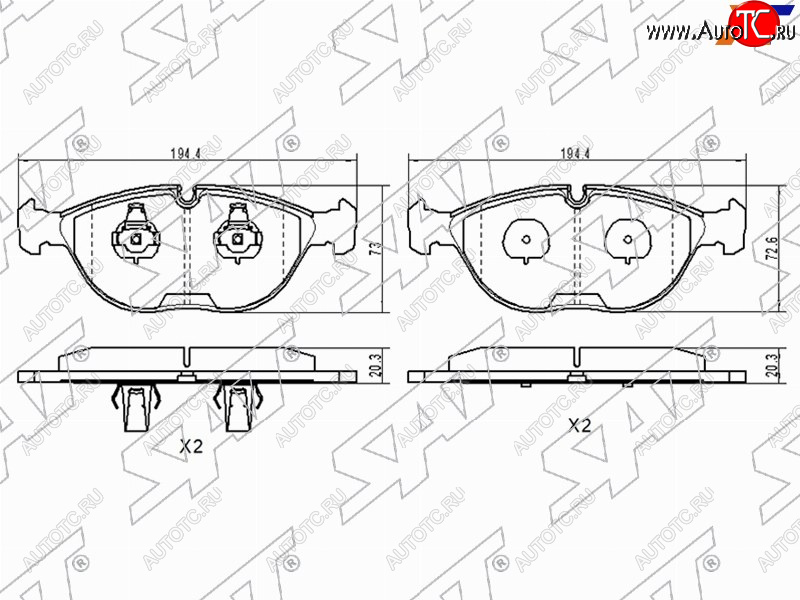 1 889 р. Колодки тормозные передние FL-FR SAT  Mercedes-Benz C-Class ( S202,  W202) - E-Class ( W210,  W211)  с доставкой в г. Санкт‑Петербург