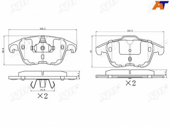 1 349 р. Колодки тормозные передние FL-FR SAT  CITROEN C4 picasso  UD (2006-2014), Opel Corsa  F (2019-2024), Peugeot 3008 (2013-2017)  с доставкой в г. Санкт‑Петербург. Увеличить фотографию 1