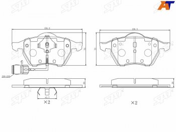 1 549 р. Колодки тормозные передние FL-FR SAT  Audi 100  С4 - A6  C4 (два датчика)  с доставкой в г. Санкт‑Петербург. Увеличить фотографию 1