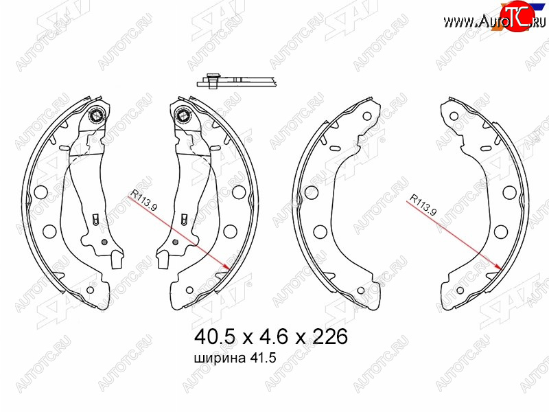 1 559 р. Колодки тормозные барабанные задние RH-LH SAT  Nissan Primera  2 седан (1999-2002), Renault Kangoo ( KC,  KW0) (1997-2016)  с доставкой в г. Санкт‑Петербург