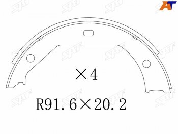 1 189 р. Колодки тормозные барабанные задние RH-LH SAT  BMW 3 серия ( E46,  E90,  F30) (1998-2018) седан дорестайлинг, седан рестайлинг, седан дорестайлинг, седан рестайлинг, седан дорестайлинг, седан рестайлинг  с доставкой в г. Санкт‑Петербург. Увеличить фотографию 1