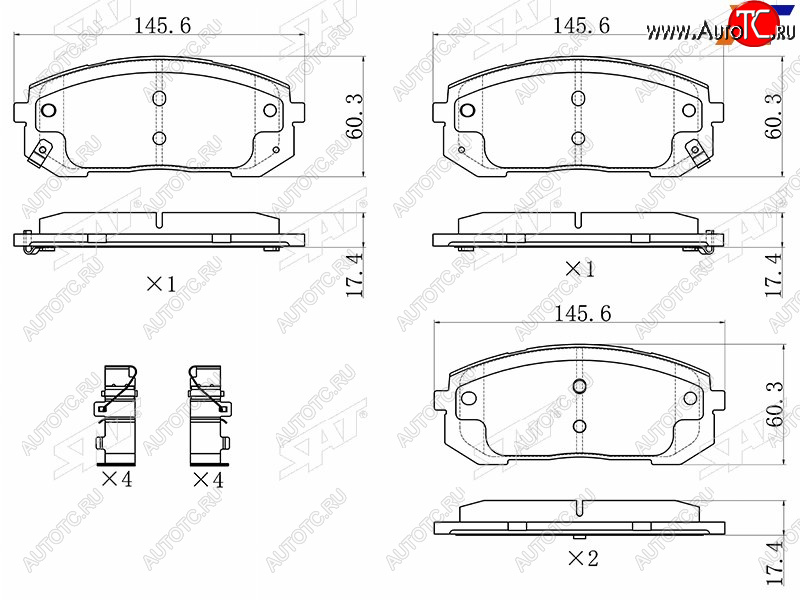 1 429 р. Колодки тормозные передние FR-FL SAT   Hyundai Sonata  DN8 (2019-2022), KIA K5  DL (2019-2022)  с доставкой в г. Санкт‑Петербург