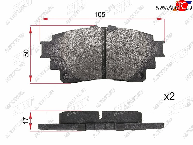 959 р. Колодки тормозные зад LH-RH SAT Toyota Crown S220 (2017-2022)  с доставкой в г. Санкт‑Петербург