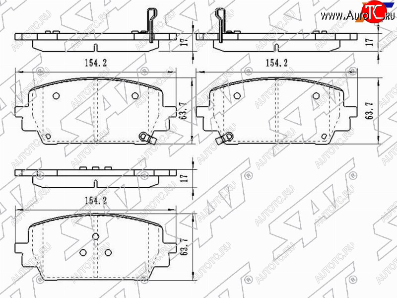 1 549 р. Колодки тормозные передние FR-FL SAT  Hyundai Santa Fe TM дорестайлинг (2018-2021)  с доставкой в г. Санкт‑Петербург