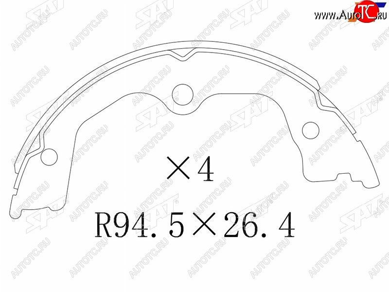 1 649 р. Колодки барабанные задние RH-LH SAT  Honda Accord  CU (2008-2013) седан дорестайлинг, седан рестайлинг  с доставкой в г. Санкт‑Петербург