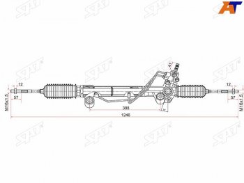 Рейка рулевая LHD SAT Toyota (Тойота) Land Cruiser Prado (Лэнд)  J150 (2009-2024) J150 дорестайлинг, 1-ый рестайлинг, 2-ой рестайлинг, 3-ий рестайлинг