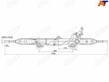 22 649 р. Рейка рулевая RHD SAT  Lexus LX570  J200 (2007-2022), Toyota Land Cruiser  200 (2007-2021), Toyota Sequoia (2007-2022)  с доставкой в г. Санкт‑Петербург. Увеличить фотографию 1