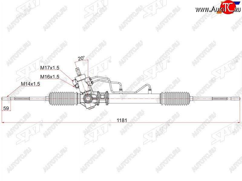 13 649 р. Рейка рулевая LHD SAT Toyota Corolla E100 седан (1991-2002)  с доставкой в г. Санкт‑Петербург