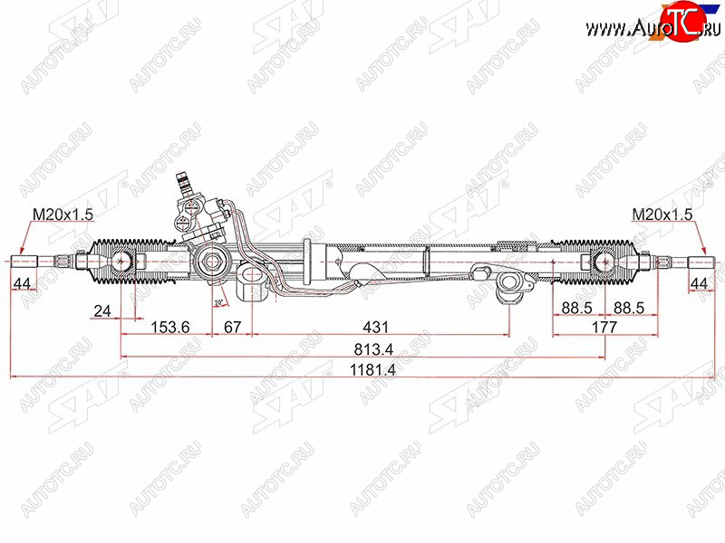 13 749 р. Рейка рулевая RHD SAT  Toyota Land Cruiser  100 (2002-2007) 1-ый рестайлинг, 2-ой рестайлинг  с доставкой в г. Санкт‑Петербург