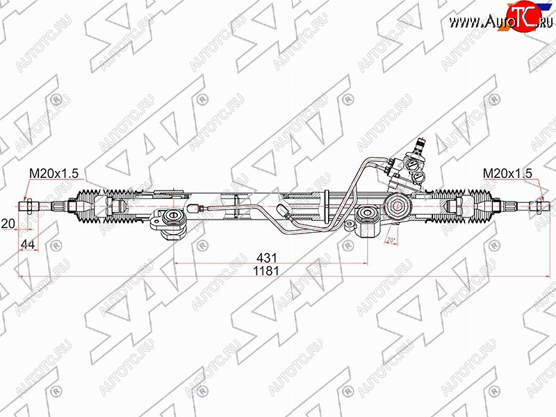 13 949 р. Рейка рулевая LHD SAT  Toyota Land Cruiser Prado  J120 (2002-2009)  с доставкой в г. Санкт‑Петербург