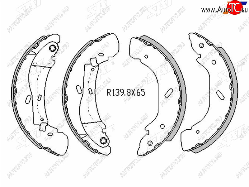 2 799 р. Колодки тормозные задние RH-LH SAT Ford Transit цельнометаллический фургон дорестайлинг (2000-2006) (Диски 16)  с доставкой в г. Санкт‑Петербург