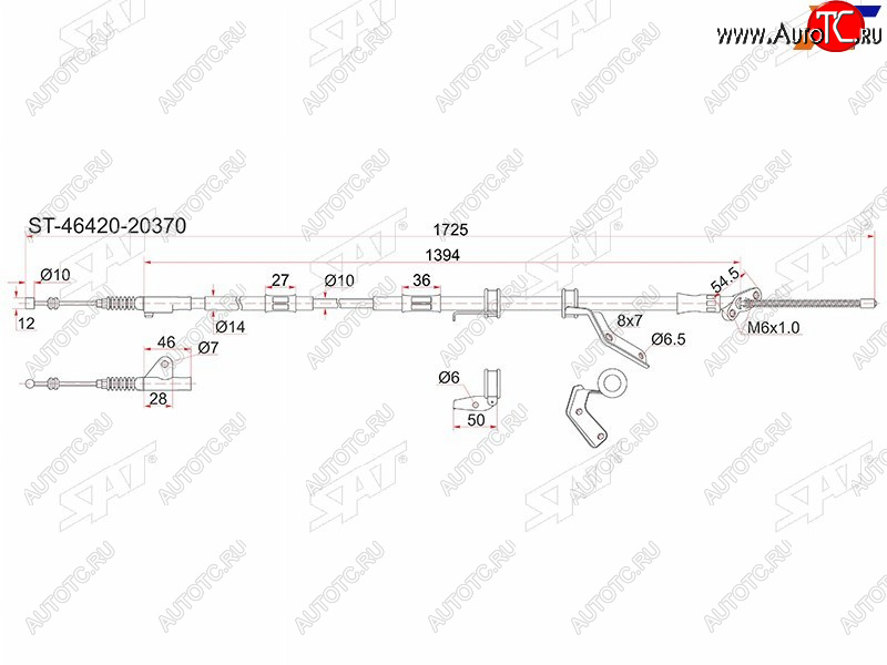 829 р. Трос ручника 4WD RH SAT  Toyota Caldina  T190 - Corona Premio  T210  с доставкой в г. Санкт‑Петербург