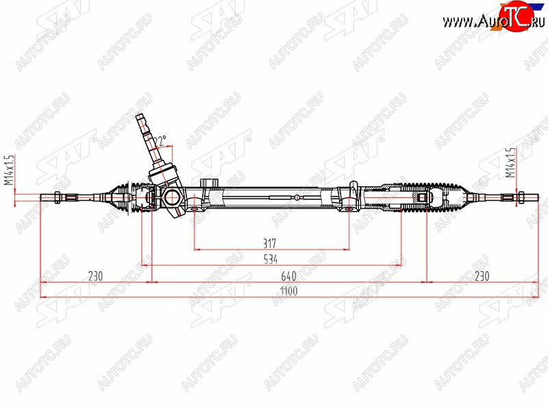 8 449 р. Рейка рулевая LHD SAT Nissan Qashqai 2 J11 дорестайлинг (2013-2019)  с доставкой в г. Санкт‑Петербург